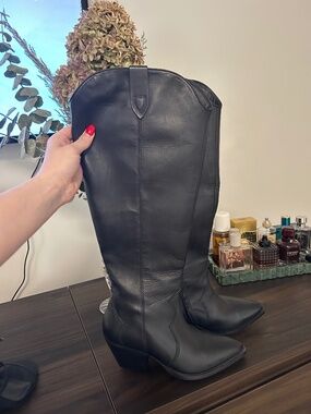 Genuine leather boots.